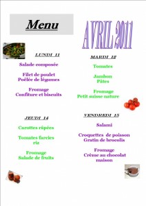 menu cantine 15