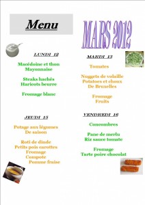 menu cantine semaine 11