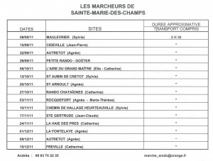 marche calendrier