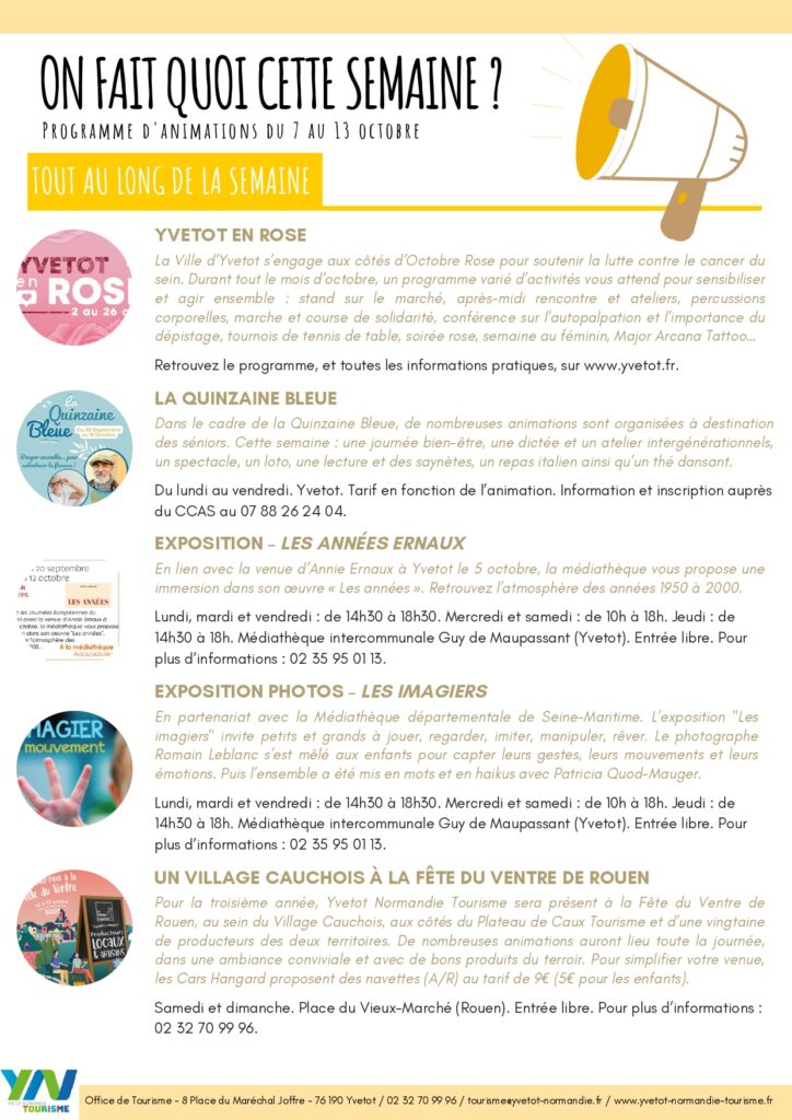 Encore de belles animations cette semaine